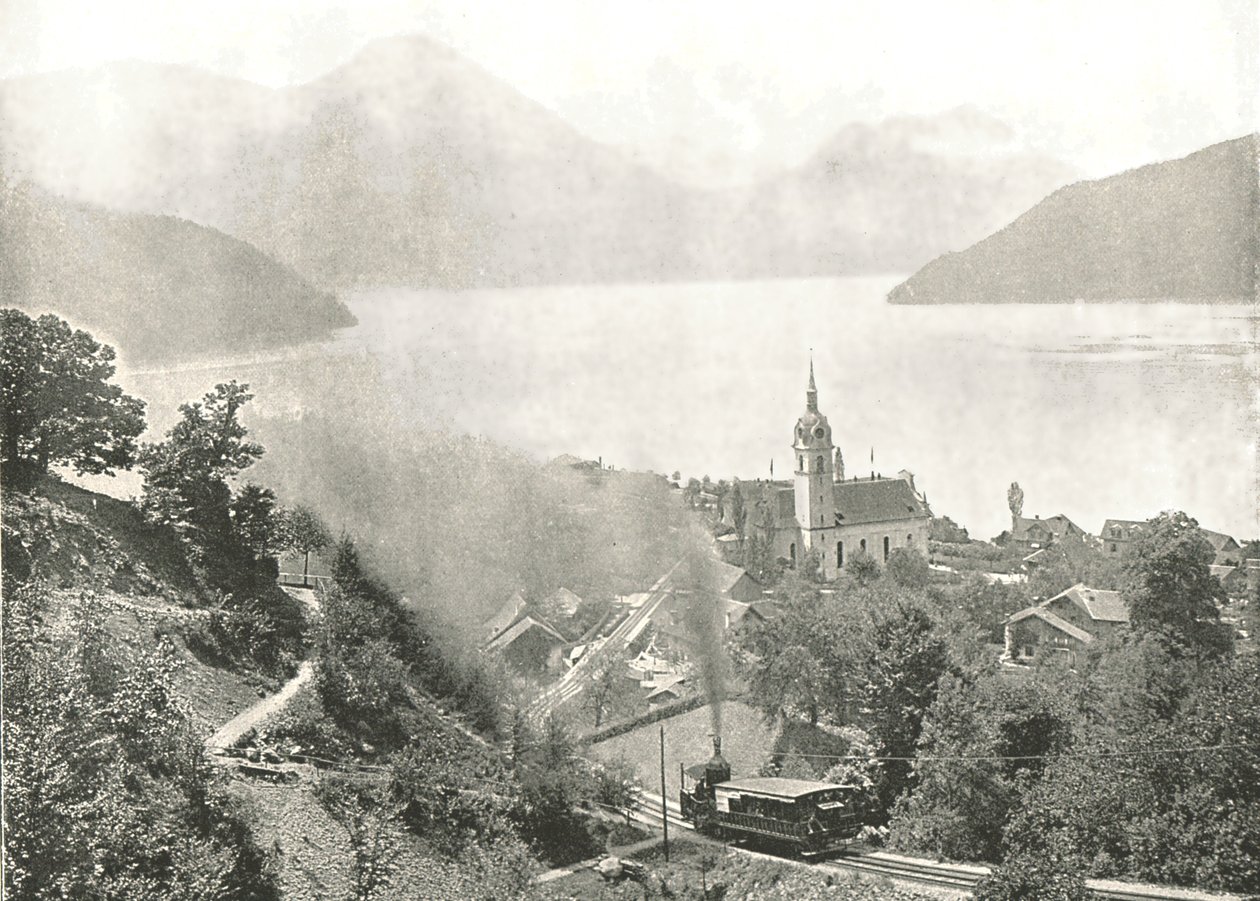 Rigi-rautatie, Vitznau, Sveitsi, 1895. tekijältä Unbekannt