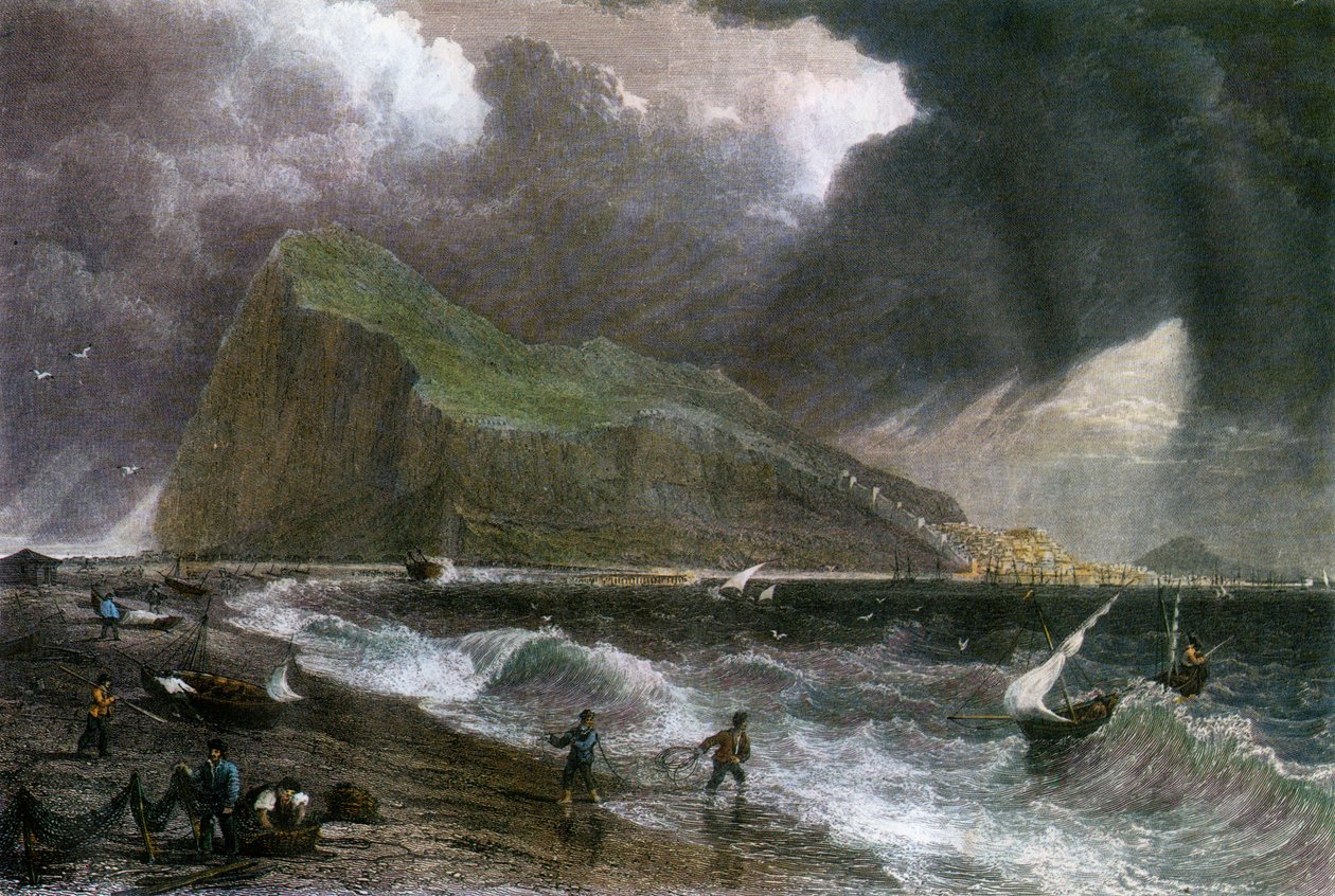 Gibraltarin kallio lahden puolelta katsottuna, 1900-luku tekijältä Unbekannt
