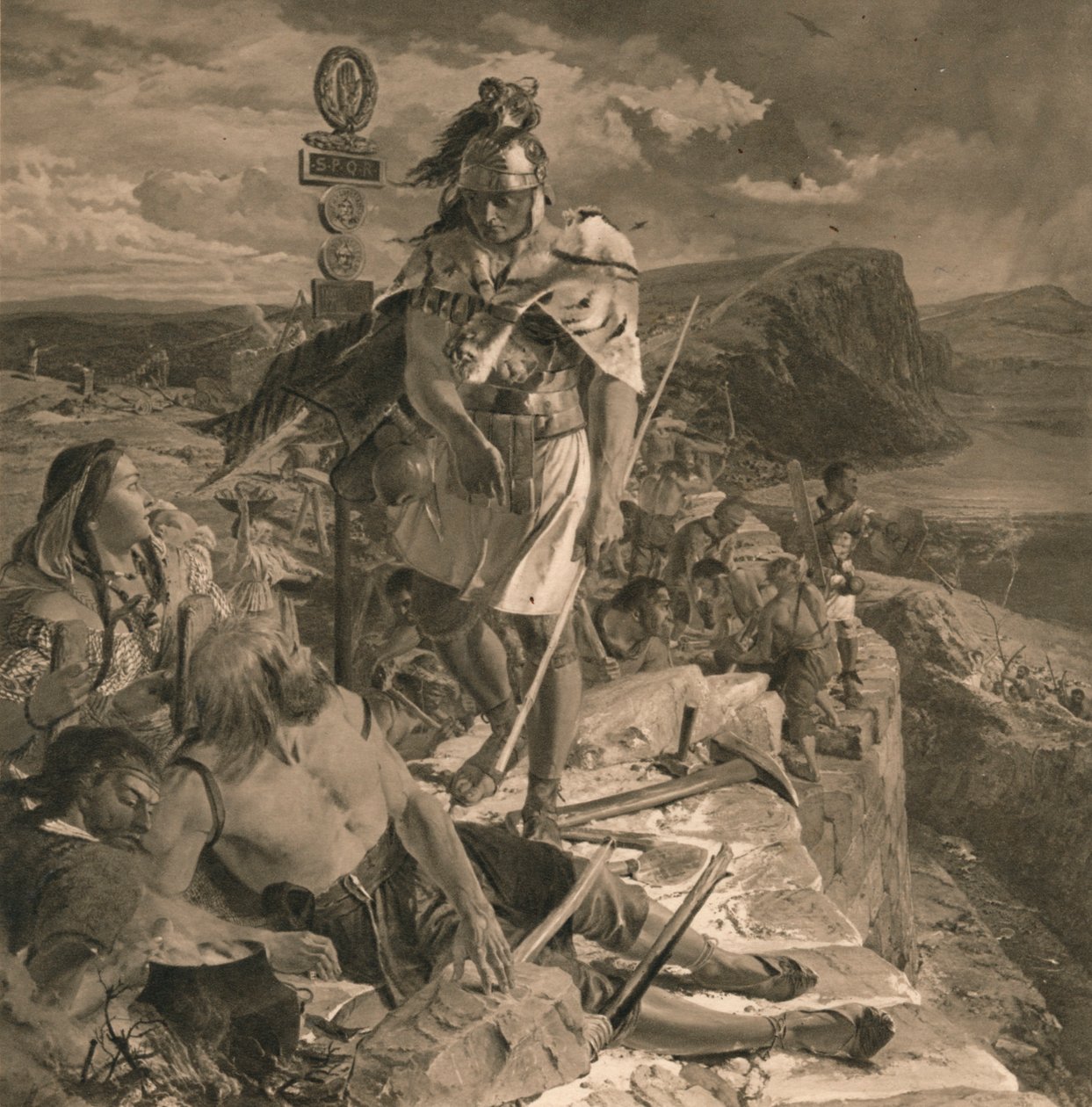 Roomalaiset rakentavat muurin etelän suojelemiseksi, 1905 tekijältä Unbekannt