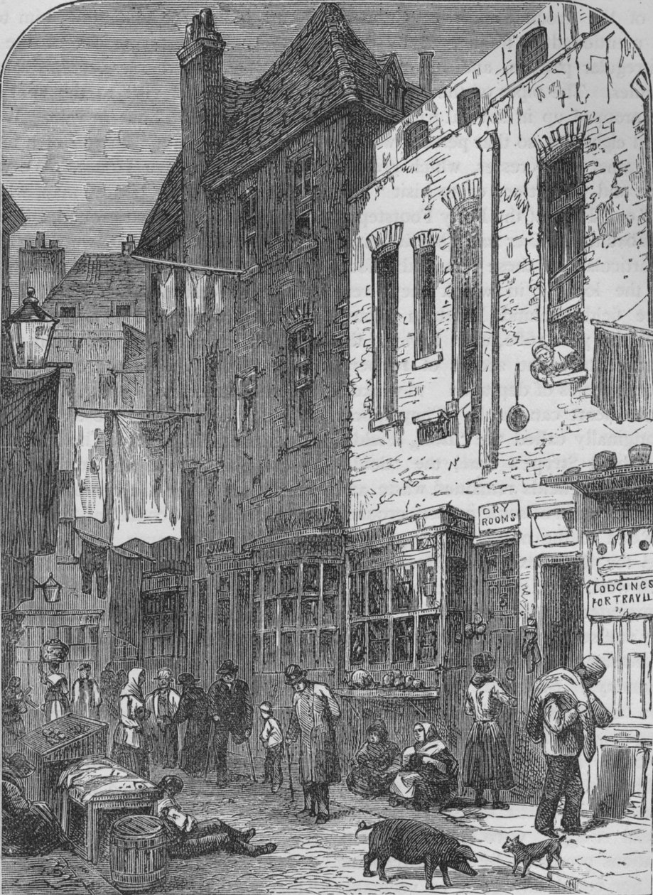 The Rookery of St Giles, Lontoo, 1850 1878 tekijältä Unbekannt