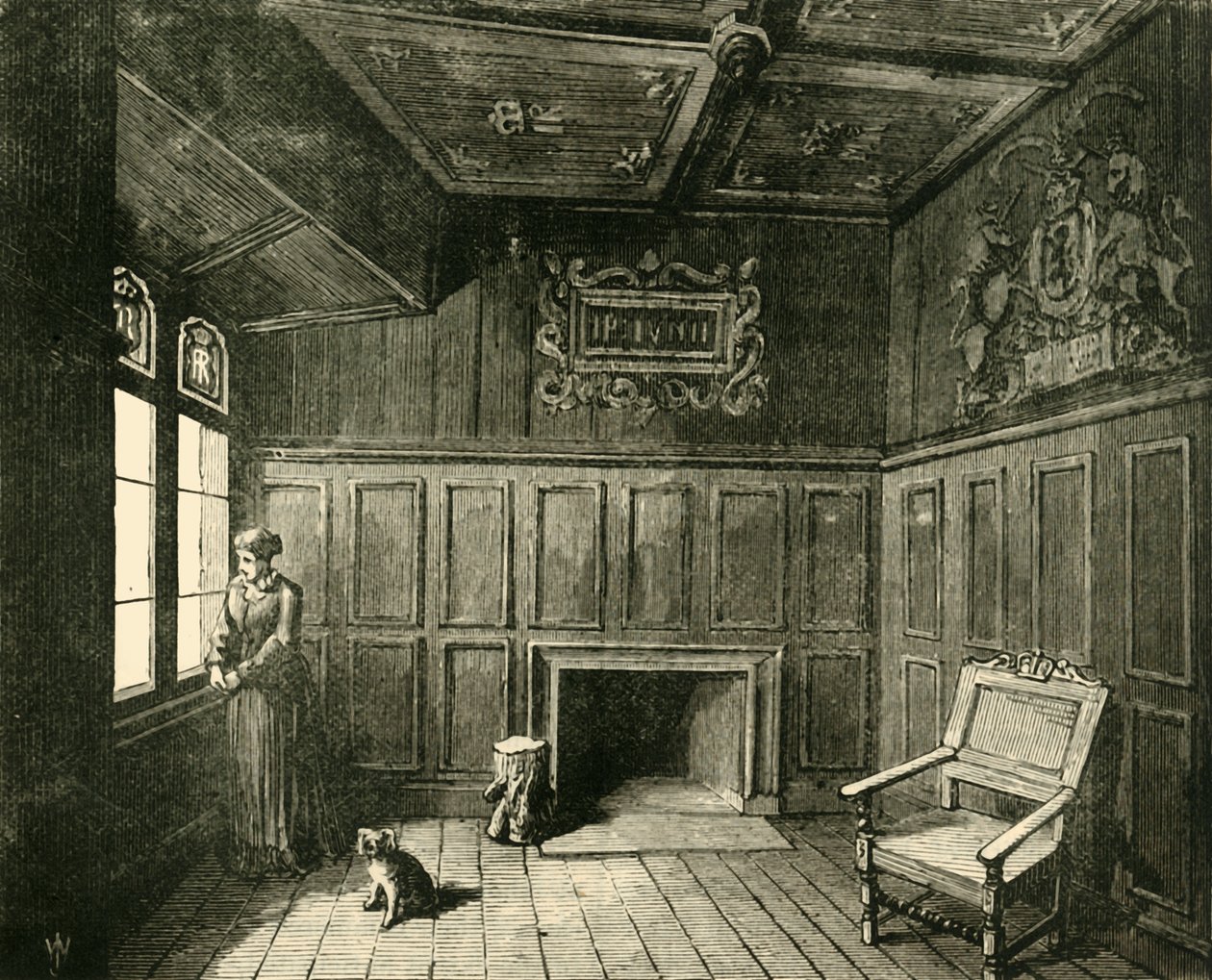 Huone Edinburghin linnassa, jossa James VI. Syntynyt, 1890. tekijältä Unbekannt