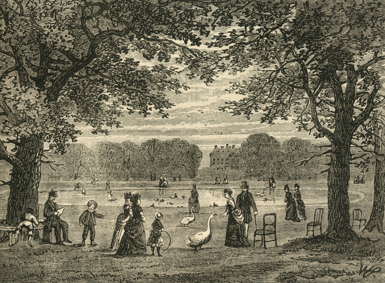 Pyöreä lampi, Kensington Gardens, 1876. tekijältä Unbekannt