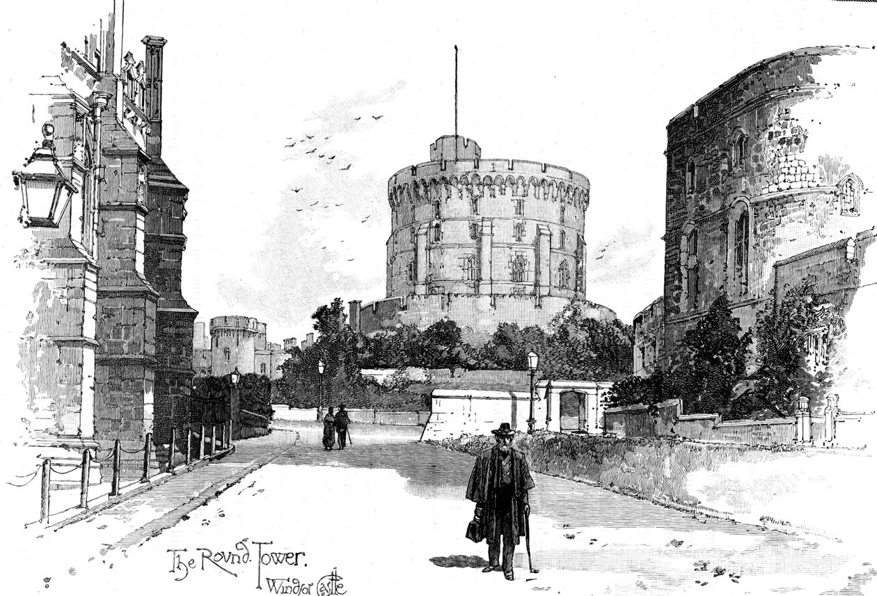 Pyöreä torni, Windsorin linna, Berkshire, 1900 tekijältä Unbekannt