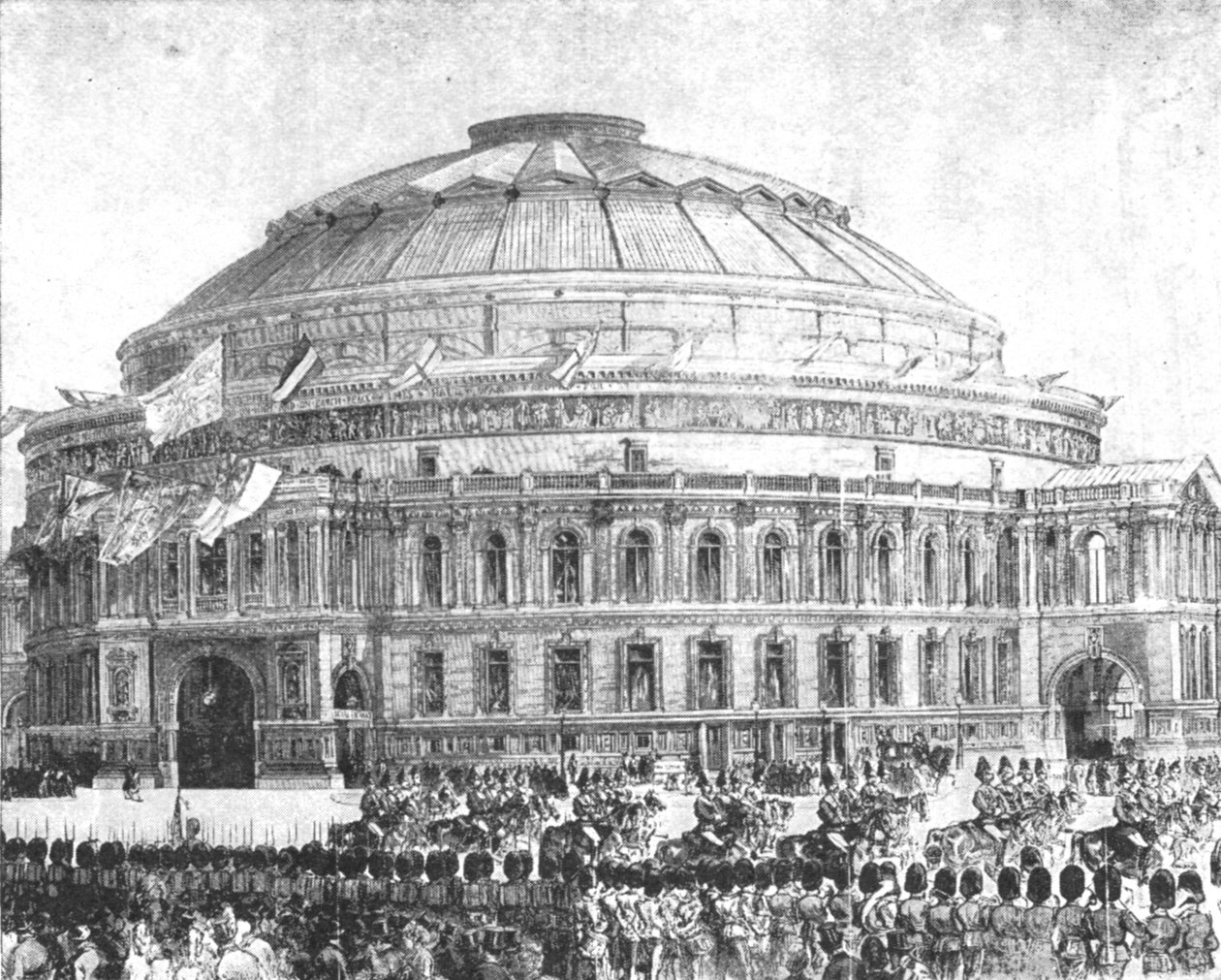 Royal Albert Hall, 1871: Kuningatar Victoria avasi 29. maaliskuuta 1901. tekijältä Unbekannt