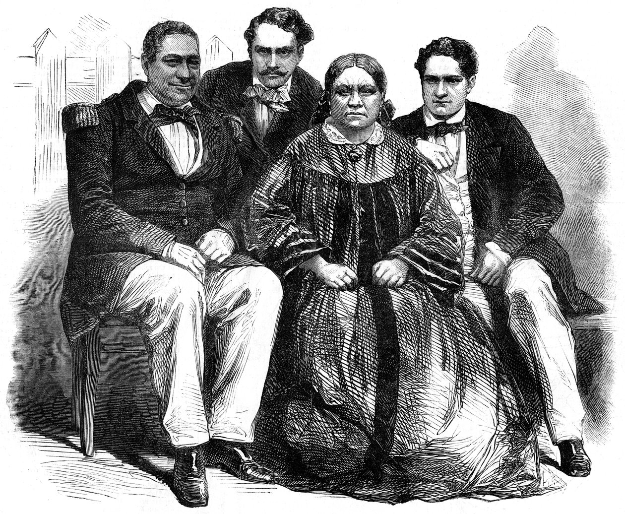 Tahitin kuninkaallinen perhe, 1864 tekijältä Unbekannt