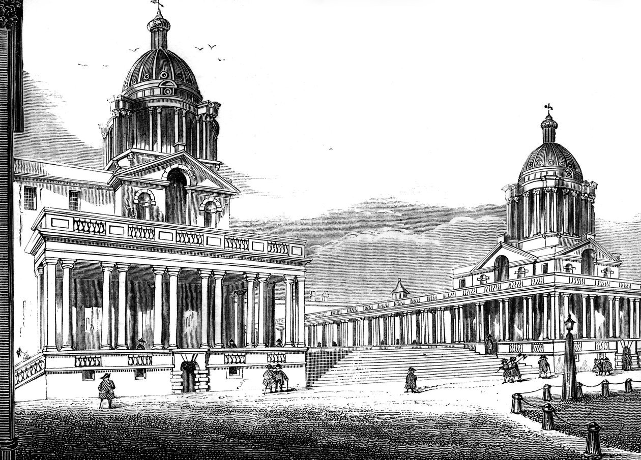Royal Hospital, Greenwich, Lontoo, 1800-luku tekijältä Unbekannt