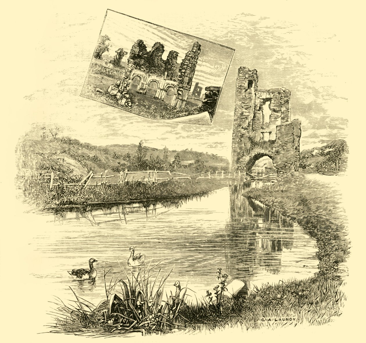 Mellifont Abbeyn rauniot, 1898. tekijältä Unbekannt