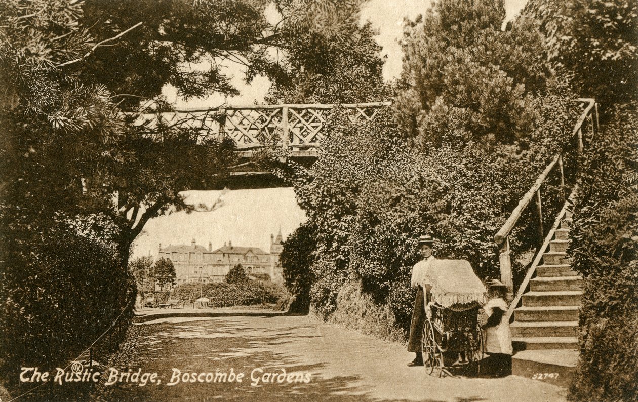 Rustic Bridge, Boscombe Gardens, Bournemouth, Dorset, c1900-c1919 tekijältä Unbekannt