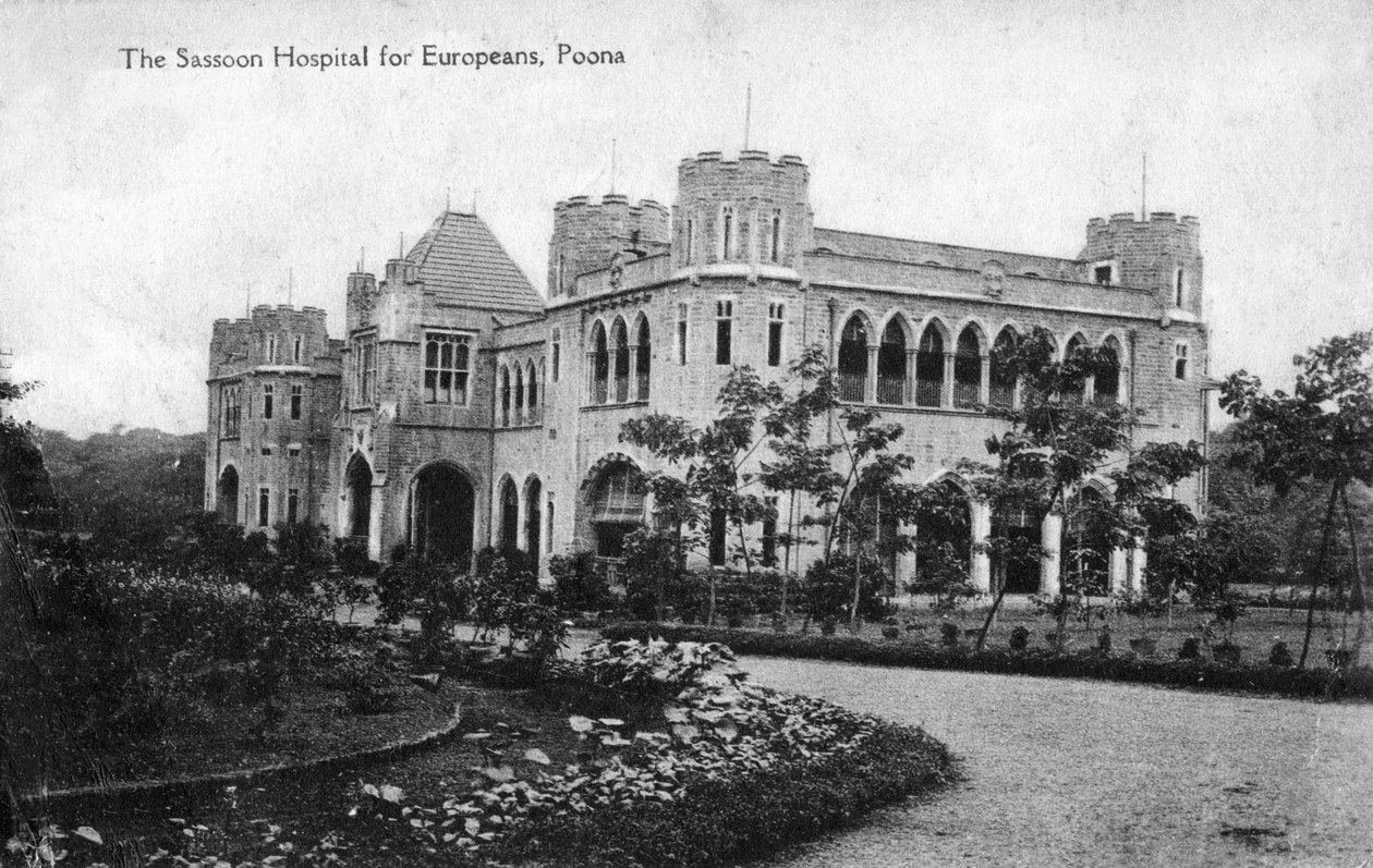 Sassoon-sairaala eurooppalaisille, Pune Poona, Intia, 1900-luvun alku tekijältä Unbekannt