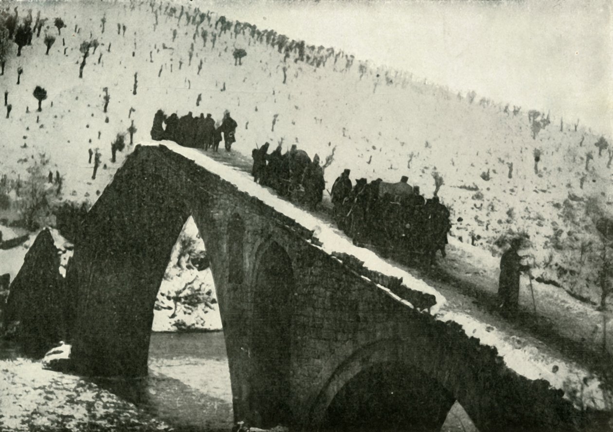 Serbian armeijan yleisesikunta vetäytymässä Albanian läpi, 1919. tekijältä Unbekannt