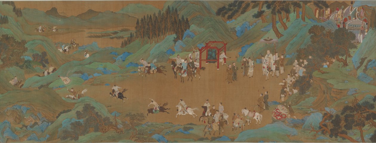 Shanglin Park: Imperial Hunt, Ming- tai Qing-dynastia, 1600-luku. tekijältä Unbekannt