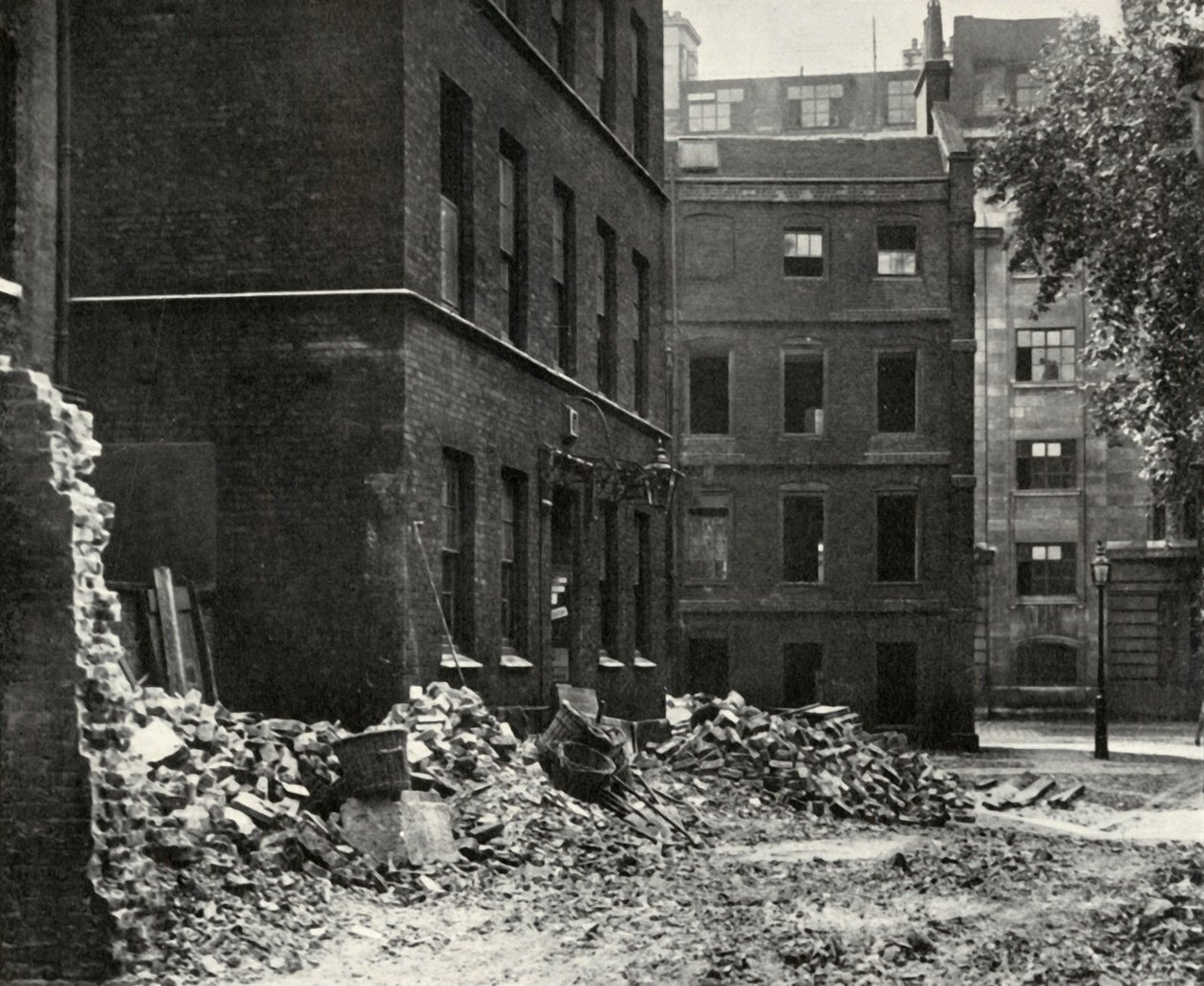 Fetter Lanen portin paikka ja purkamista odottavat hylätyt talot, 1934. tekijältä Unbekannt