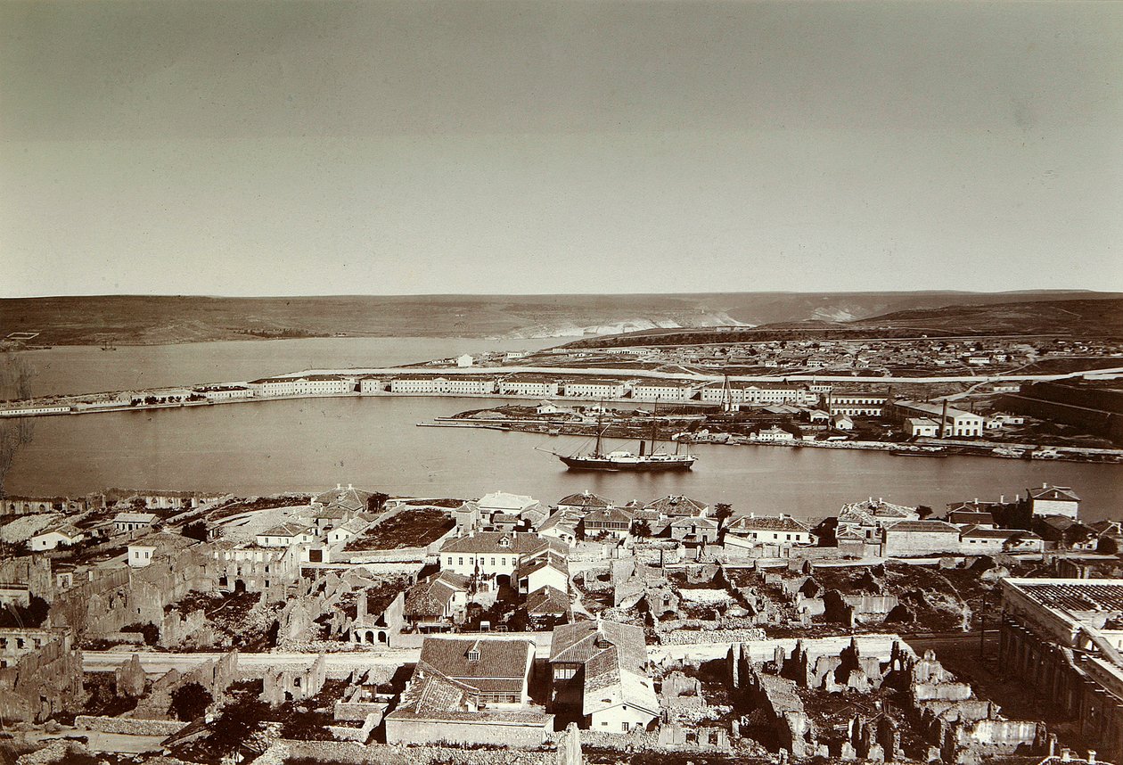 South Bay ja Cape Paul, Sevastopol, Krim, 1850-luku tekijältä Unbekannt