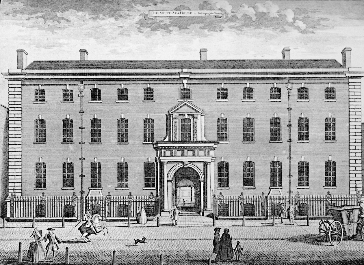 South Sea House vuonna 1754, 1700-luvun puolivälissä, 1928 tekijältä Unbekannt