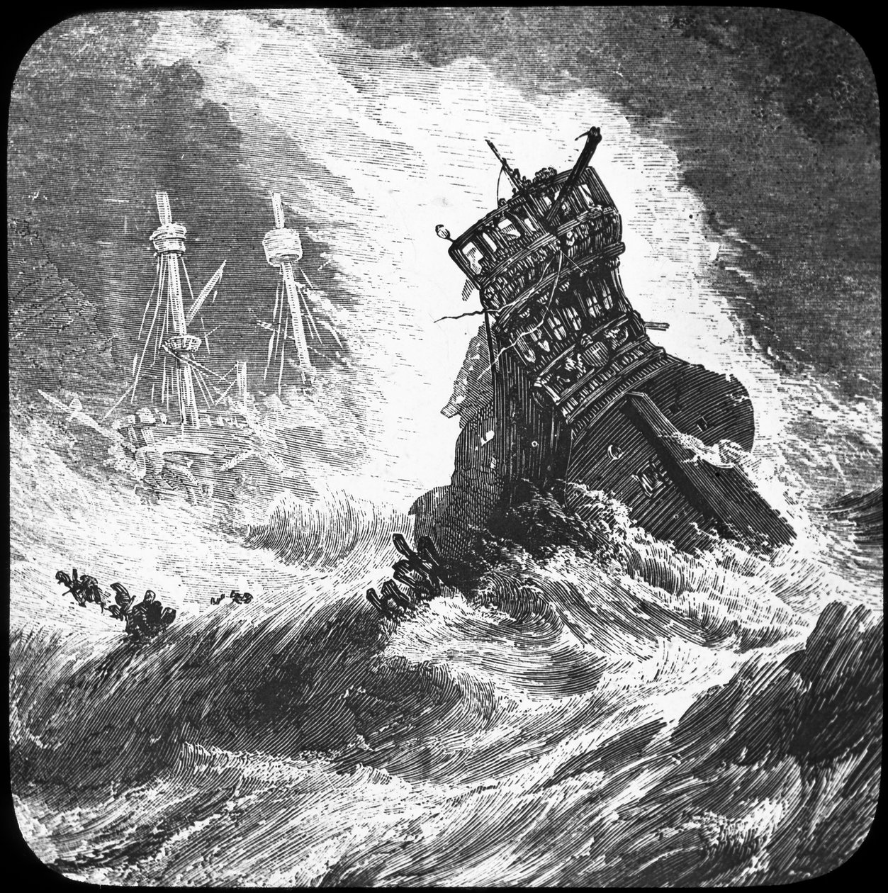 Espanjan armada myrskyssä, 1588 1800-luvun loppu tai 1900-luvun alku tekijältä Unbekannt