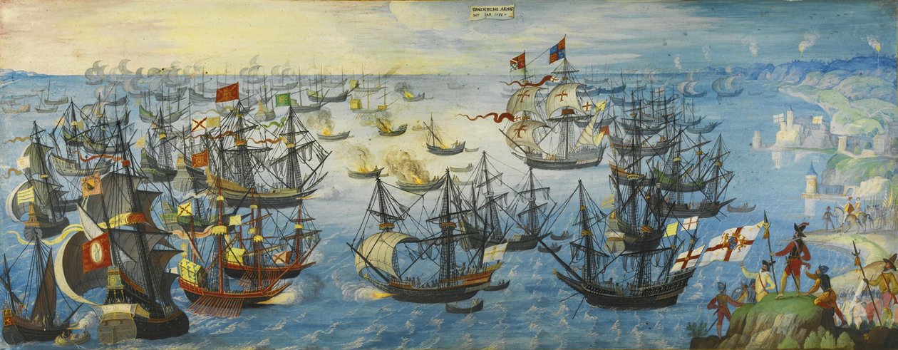 Espanjan armada Englannin etelärannikolla, 1588 tekijältä Unbekannt