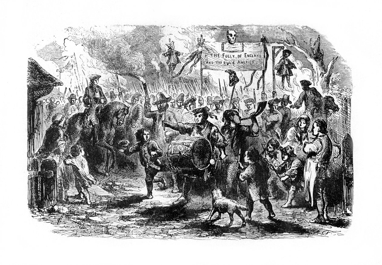The Stamp Riots of New York, c1765, 1872 tekijältä Unbekannt