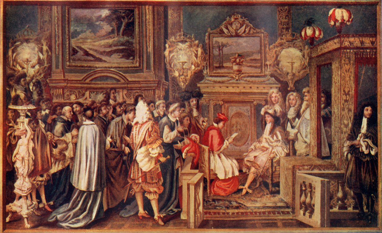 Aurinkokuningas Ludvig XIV, Ranskan loistavalla hovillaan, 1664, n. 1930. tekijältä Unbekannt