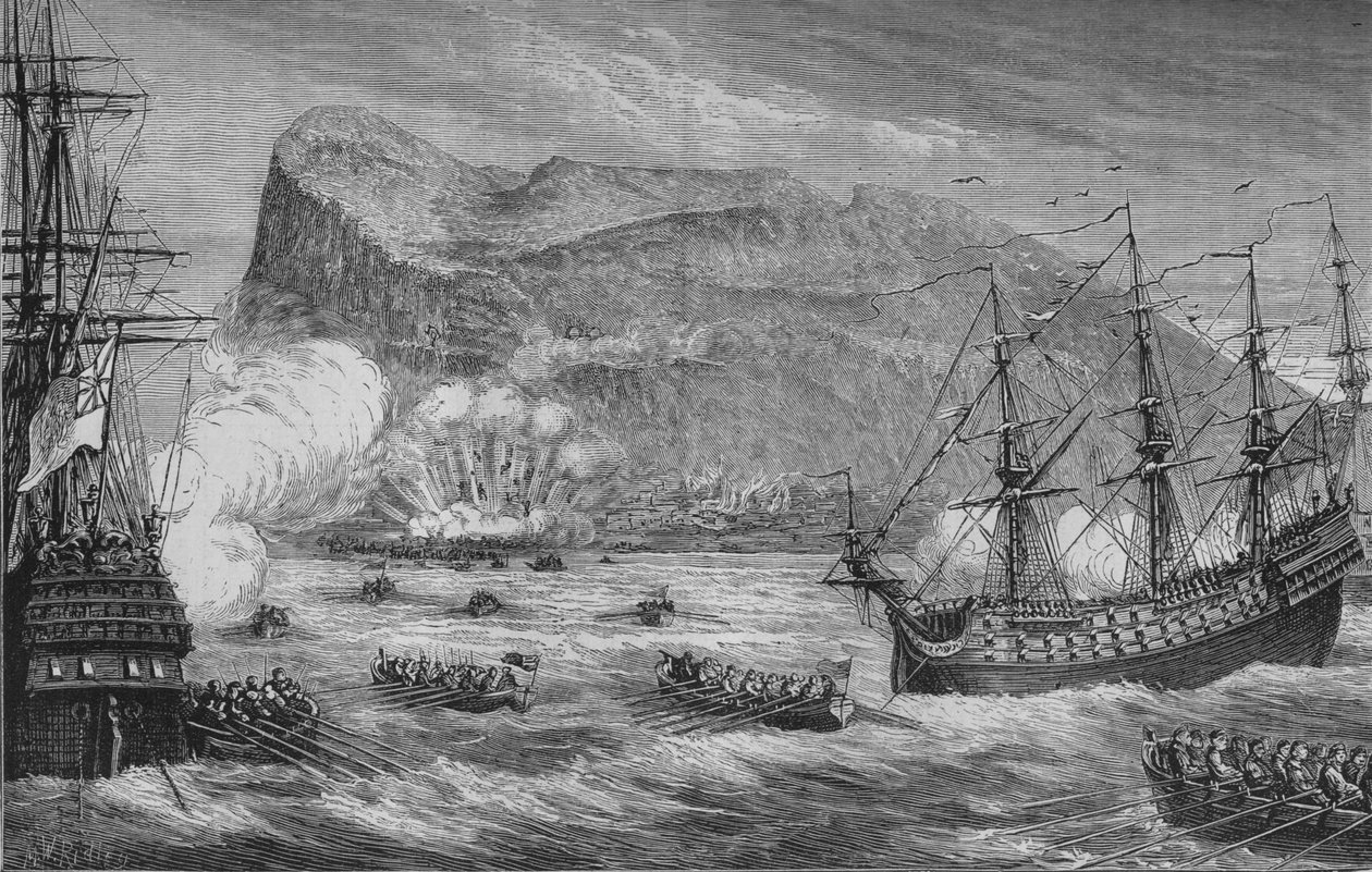 Gibraltarin valloitus, elokuu 1704, c1880 tekijältä Unbekannt