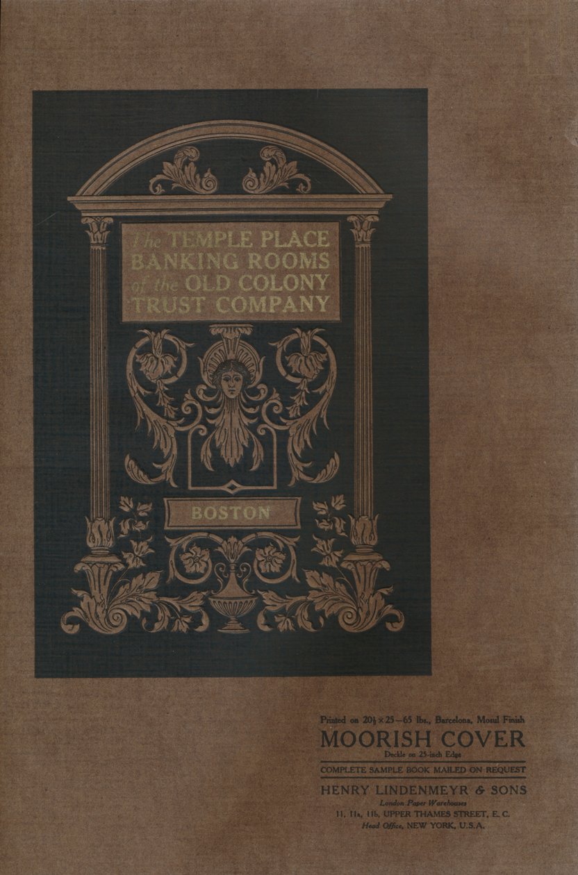 The Temple Place Banking Rooms of the Old Colony Trust Company - maurien kansi, 1909. tekijältä Unbekannt