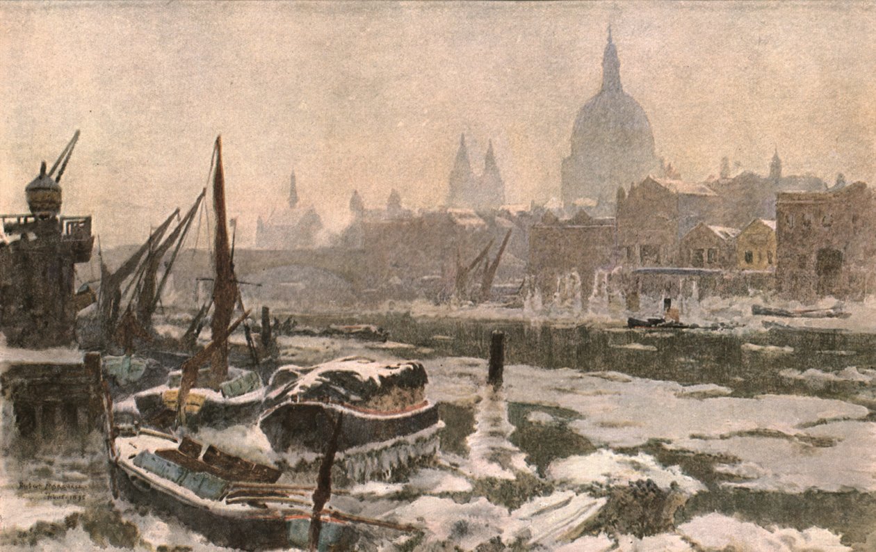 The Thames: An Severe Winter, c1900. tekijältä Unbekannt