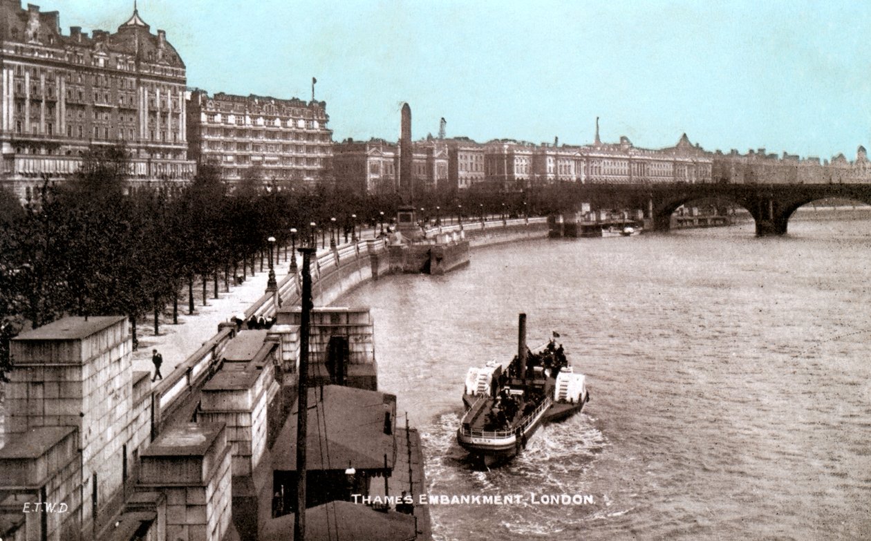 Thames Embankment, Lontoo, 1900-luvun alku tekijältä Unbekannt