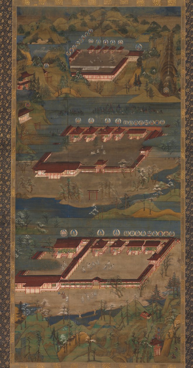 Kolme pyhää pyhäkköä Kumanossa: Kumano Mandala, n. 1300. tekijältä Unbekannt