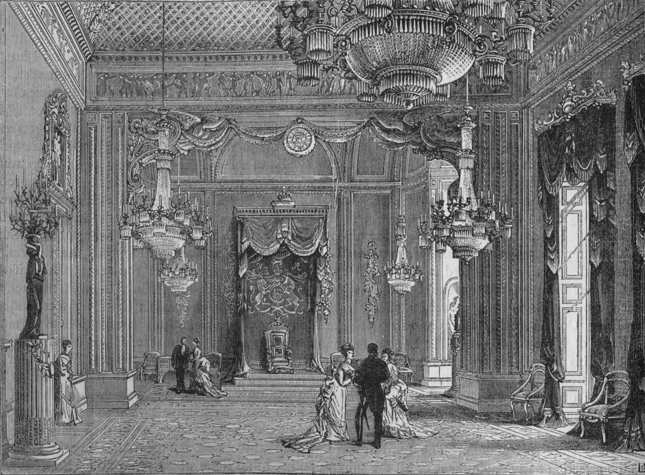 The Throne Room, Buckinghamin palatsi, Westminster, Lontoo, n. 1875 1878 tekijältä Unbekannt