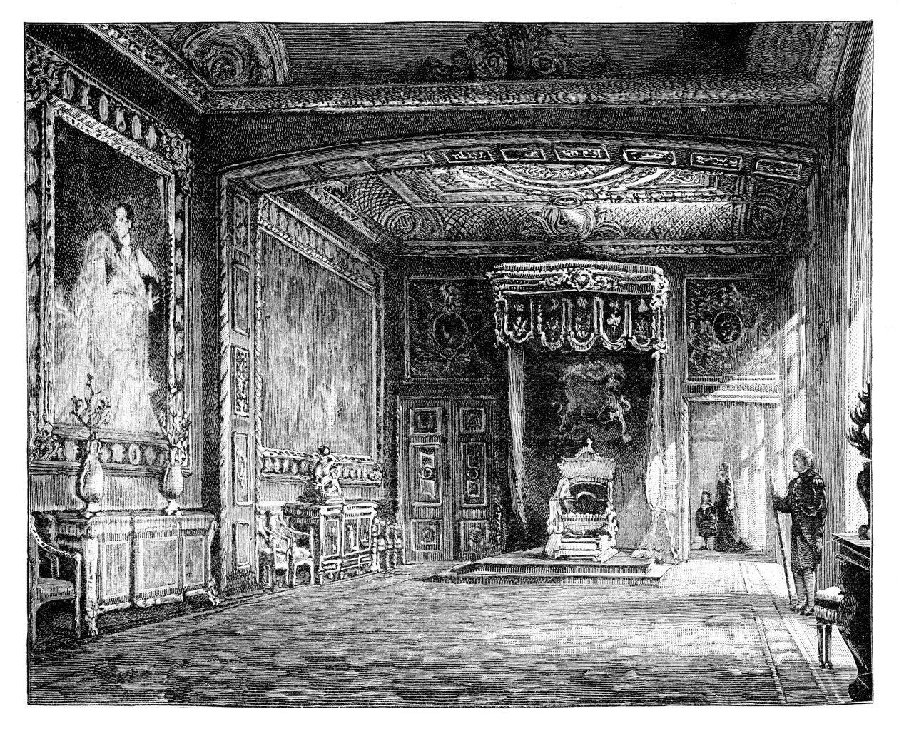 The Throne Room, Windsorin linna, vuodelta 1888 tekijältä Unbekannt