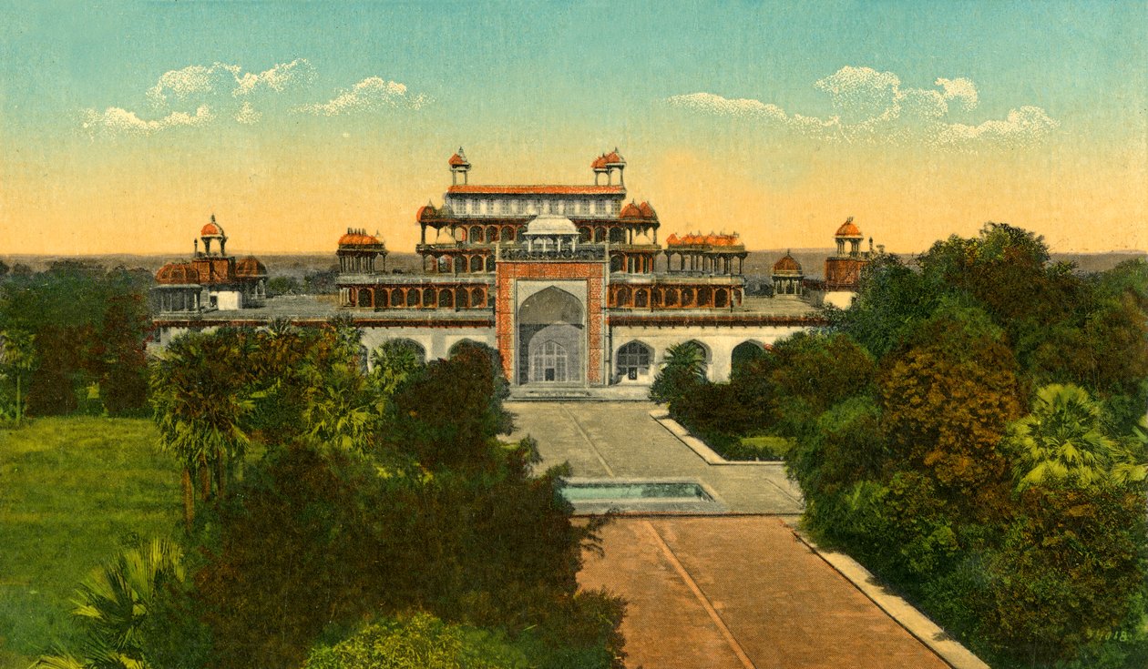 Akbar Suuren hauta alias Sikandra, Agra, 1910. tekijältä Unbekannt