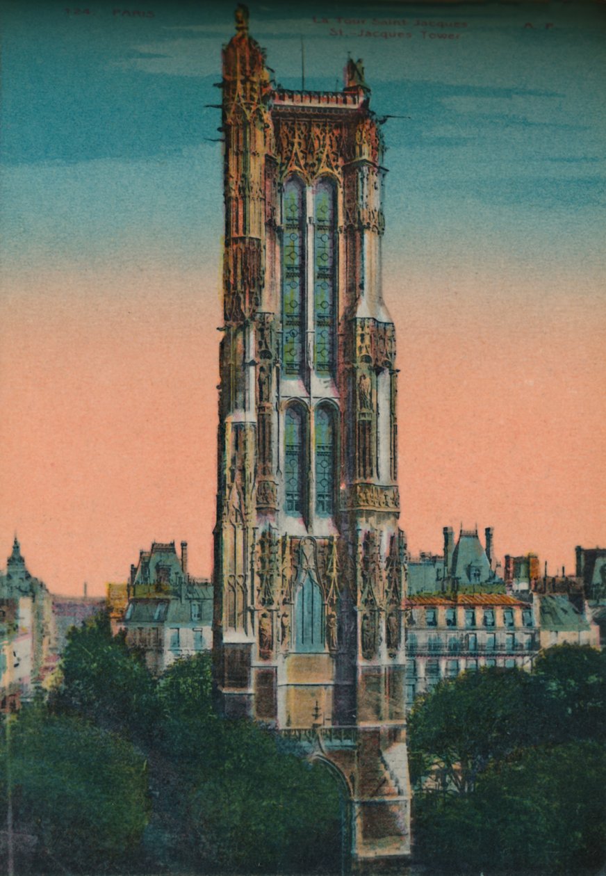 Tour Saint-Jacques, Pariisi, vuodelta 1920 tekijältä Unbekannt