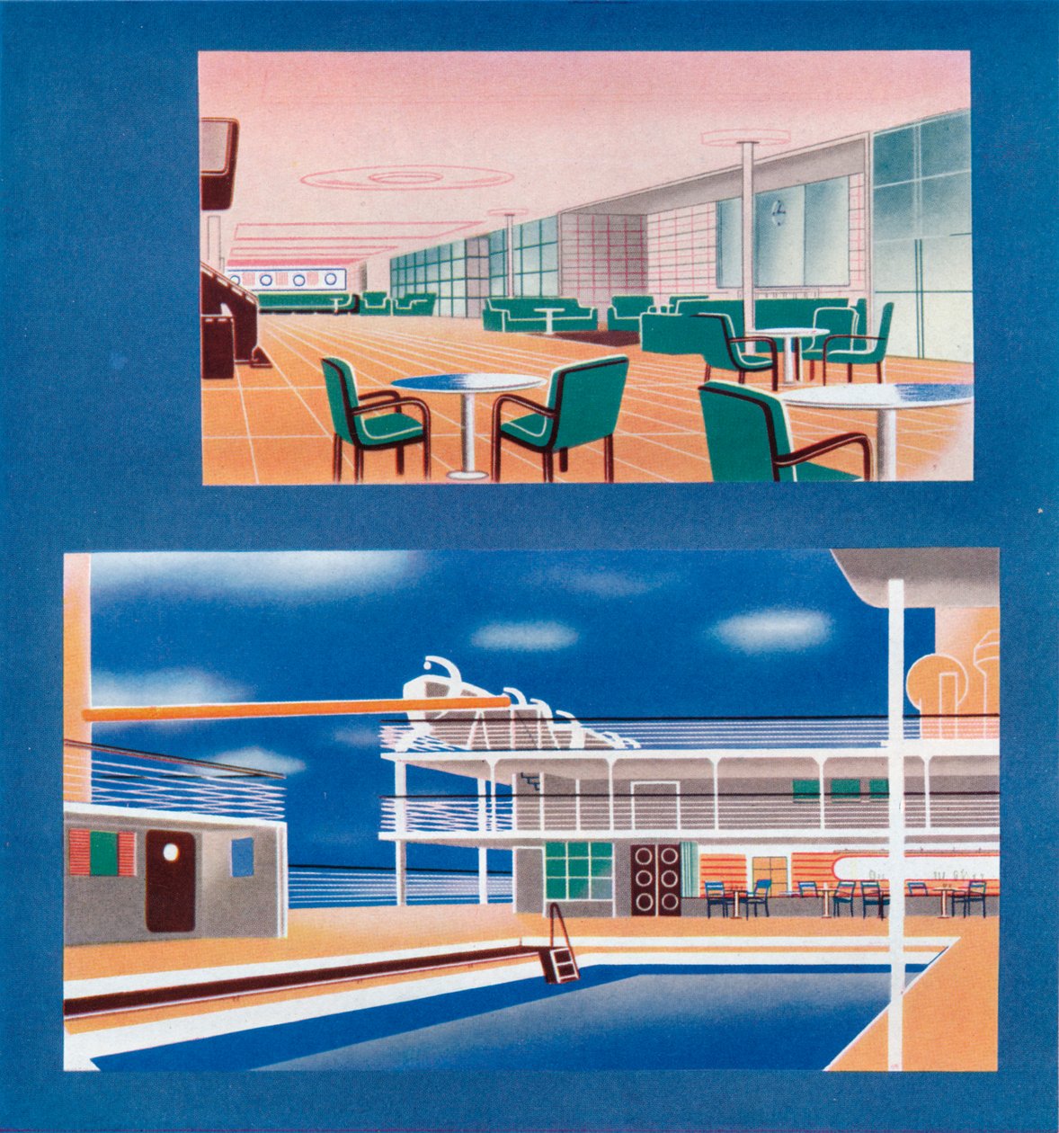 RMS Orionin turistilounge ja uima-allas, 1935 tekijältä Unbekannt