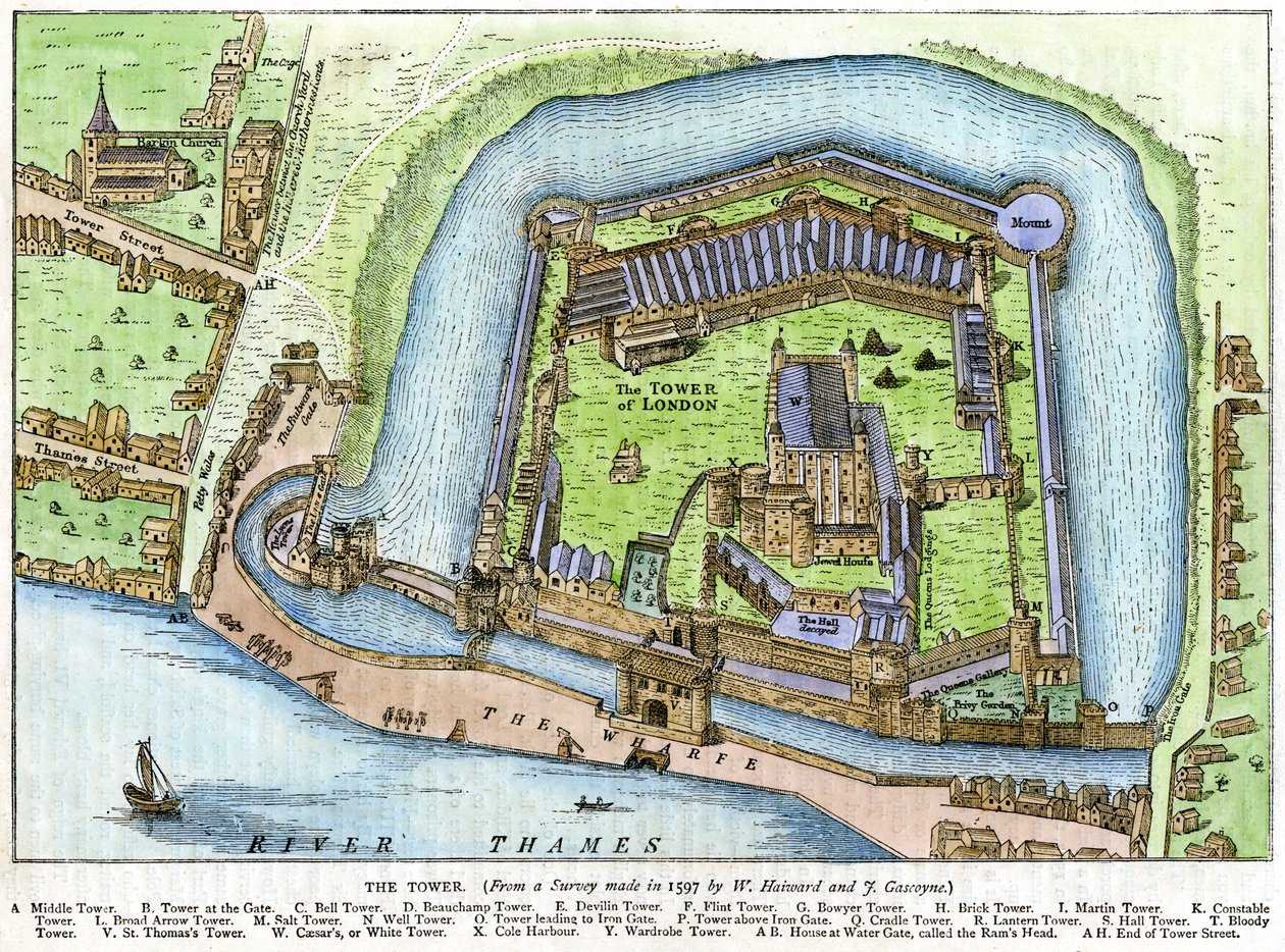 Tower, Lontoo, 1800-luku tekijältä Unbekannt