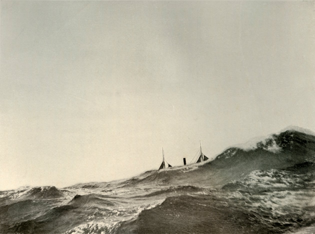 Hinaushöyrylaiva Koonya... raskaassa meressä, 1908, 1909 tekijältä Unbekannt