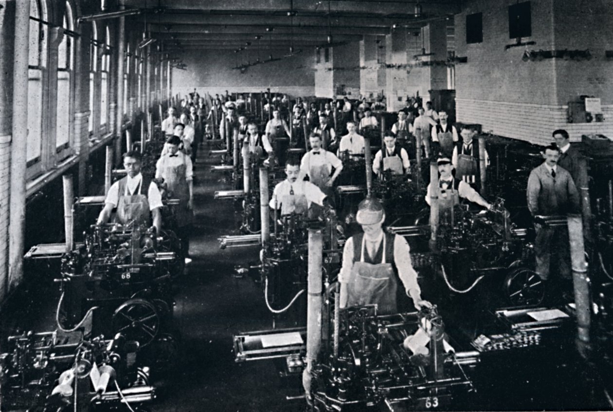 Yhdysvaltain hallituksen painotoimistolla on myös 126 valukonetta, 1916 tekijältä Unbekannt
