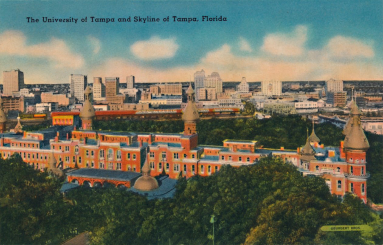 Tampan yliopisto ja Skyline of Tampa, Florida, 1940-luku tekijältä Unbekannt