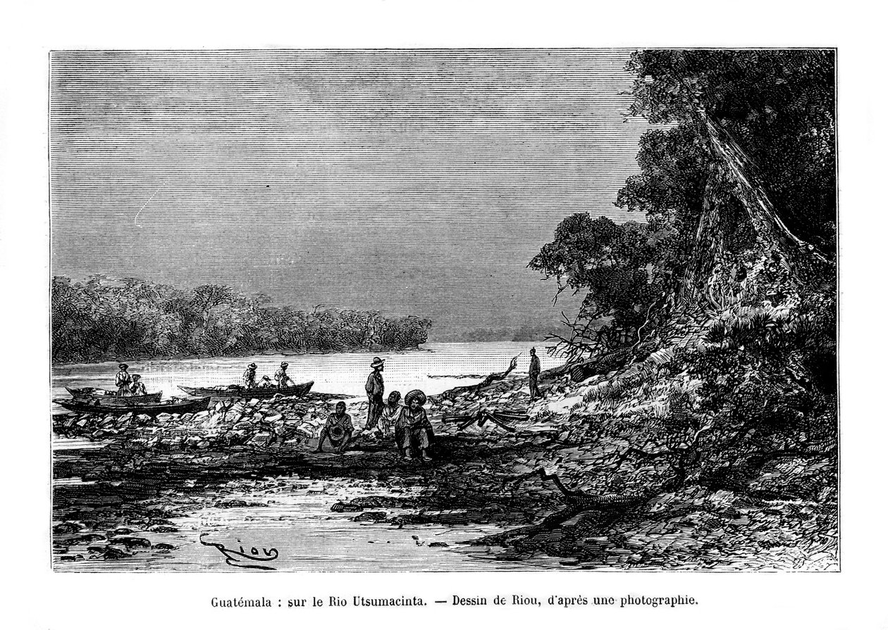 Usumacinta-joki, Kaakkois-Meksiko ja Luoteis-Guatemala, 1800-luku tekijältä Unbekannt