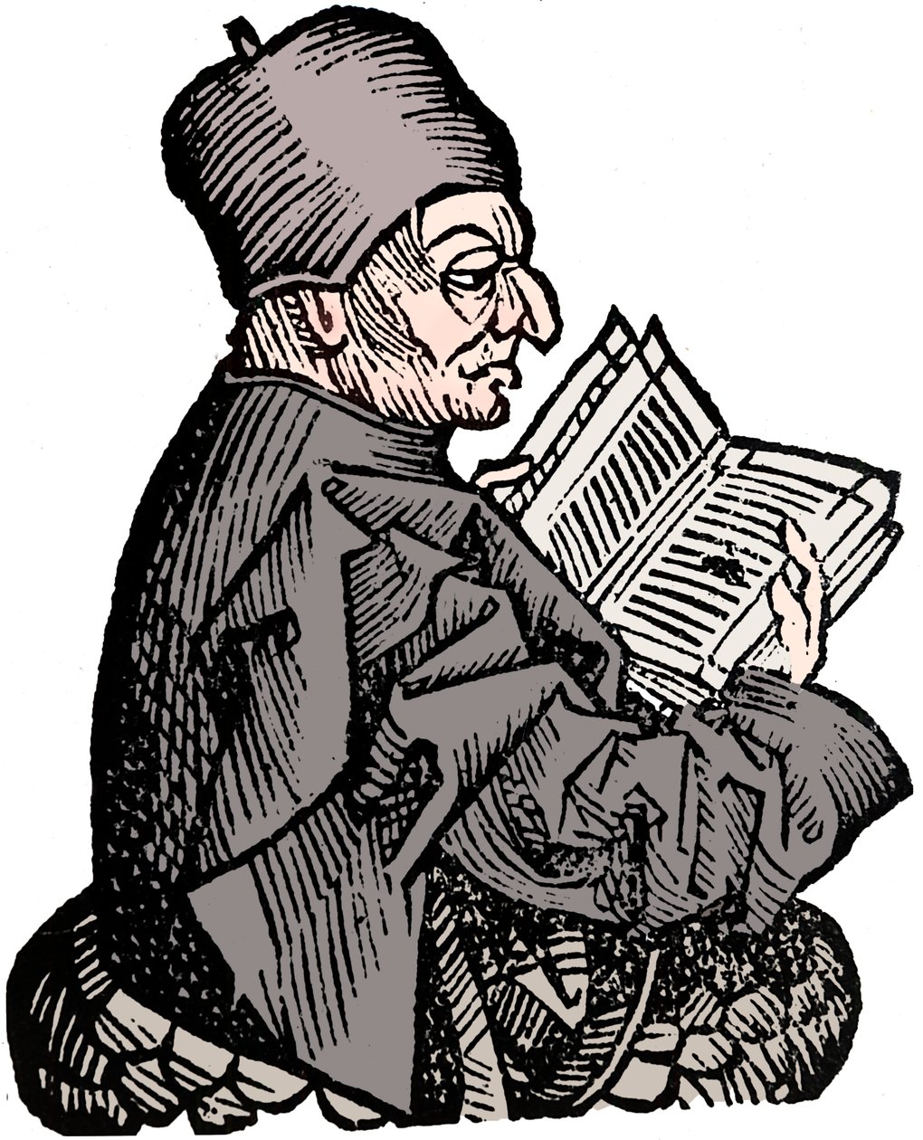 The Venerable Bede c673-735, anglosaksi teologi, tutkija ja historioitsija, 1493 tekijältä Unbekannt