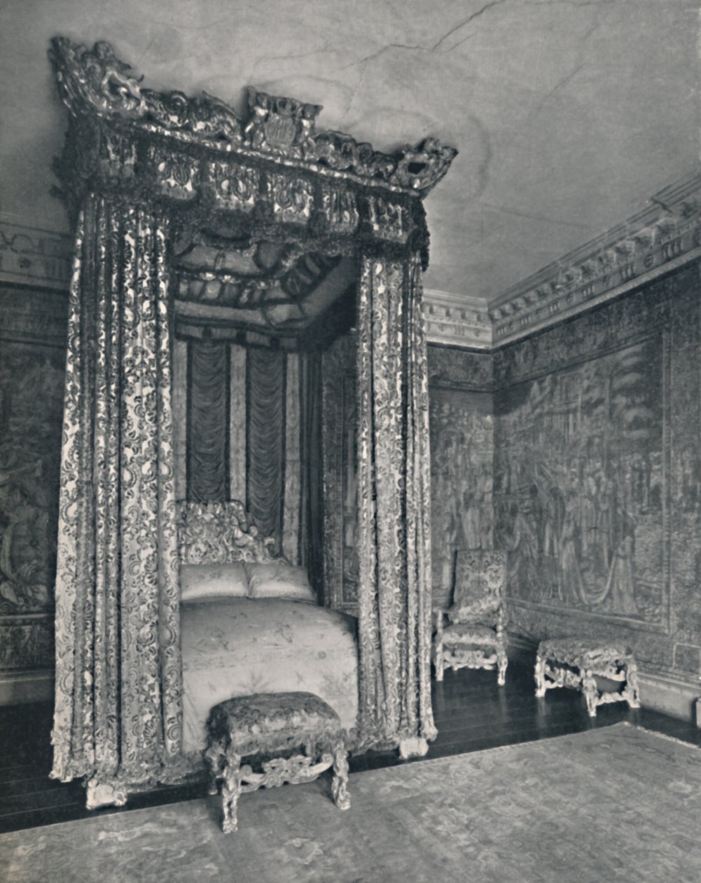 Venetsian suurlähettiläät Rom Knolessa. The Bedstead Made for James I, The Chair and Stools of the tekijältä Unbekannt