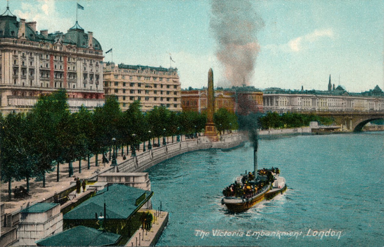 Victoria Embankment, Lontoo, 1907, 1900-1930 tekijältä Unbekannt