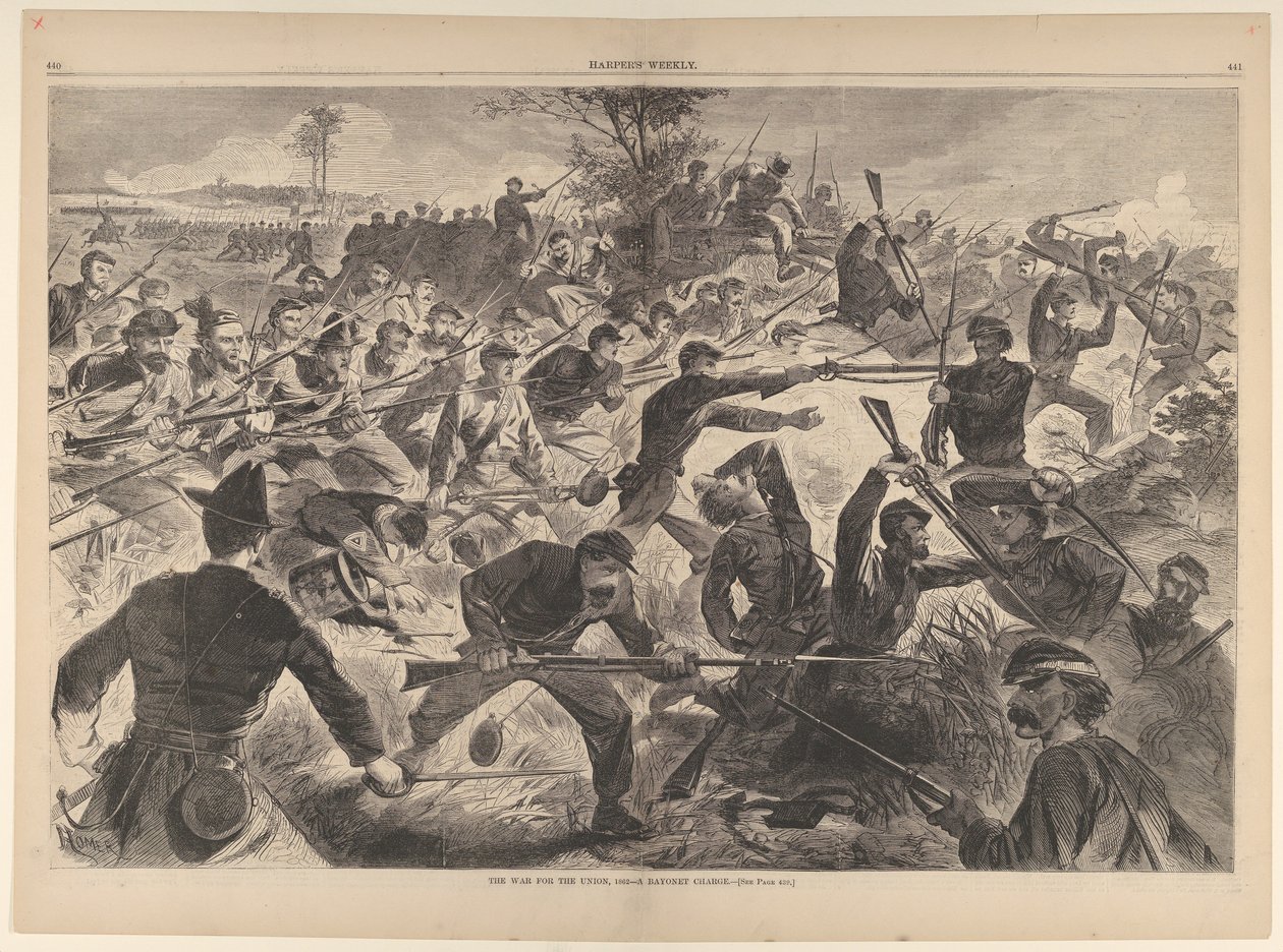 Sota unionin puolesta, 1862 - A Bayonet Charge Harpers Weekly, Voi. VII, 12. heinäkuuta 1862. tekijältä Unbekannt