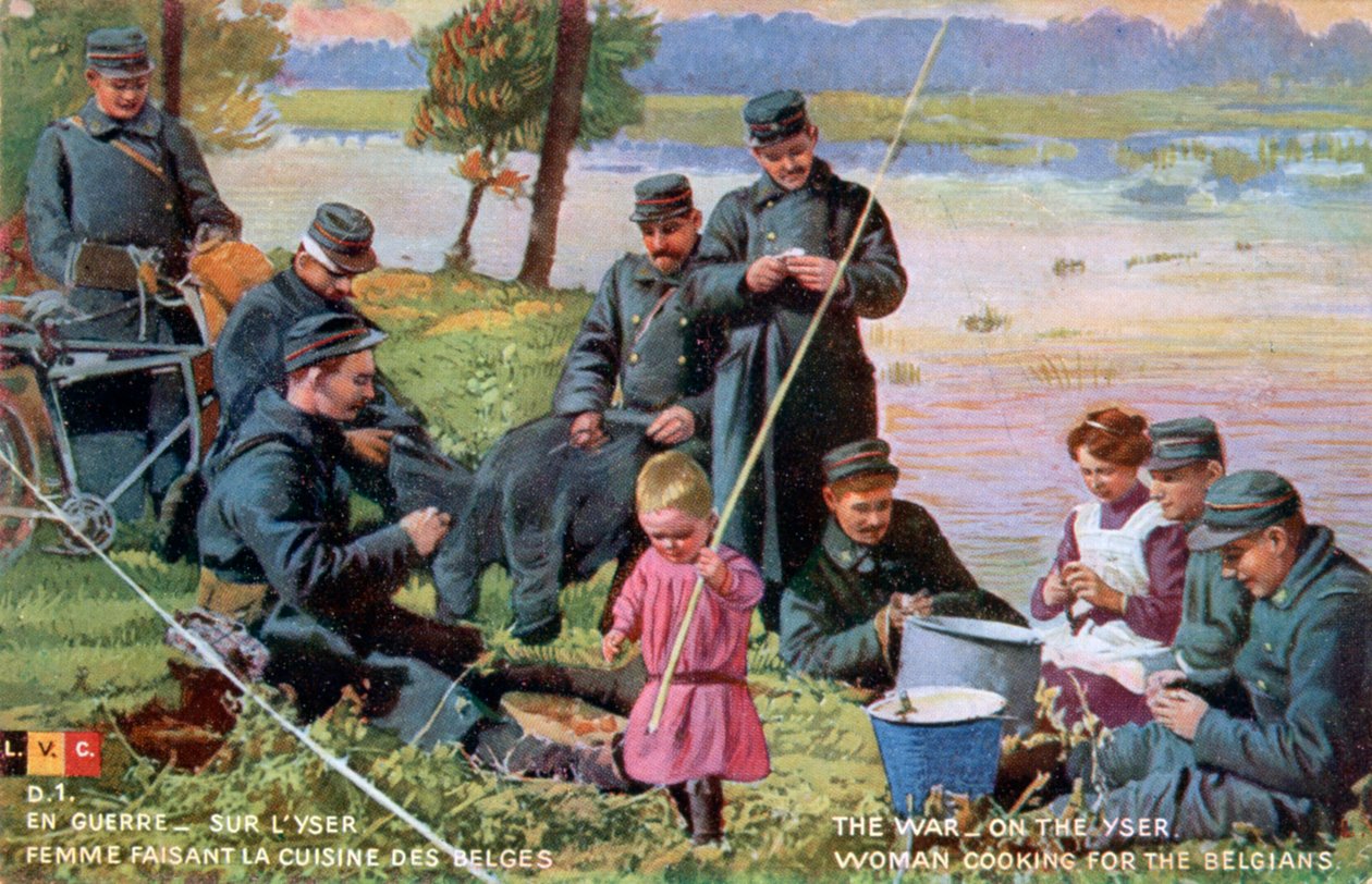 Sota Yserillä, Ranskan ensimmäisen maailmansodan postikortti, 1914-1918 tekijältä Unbekannt