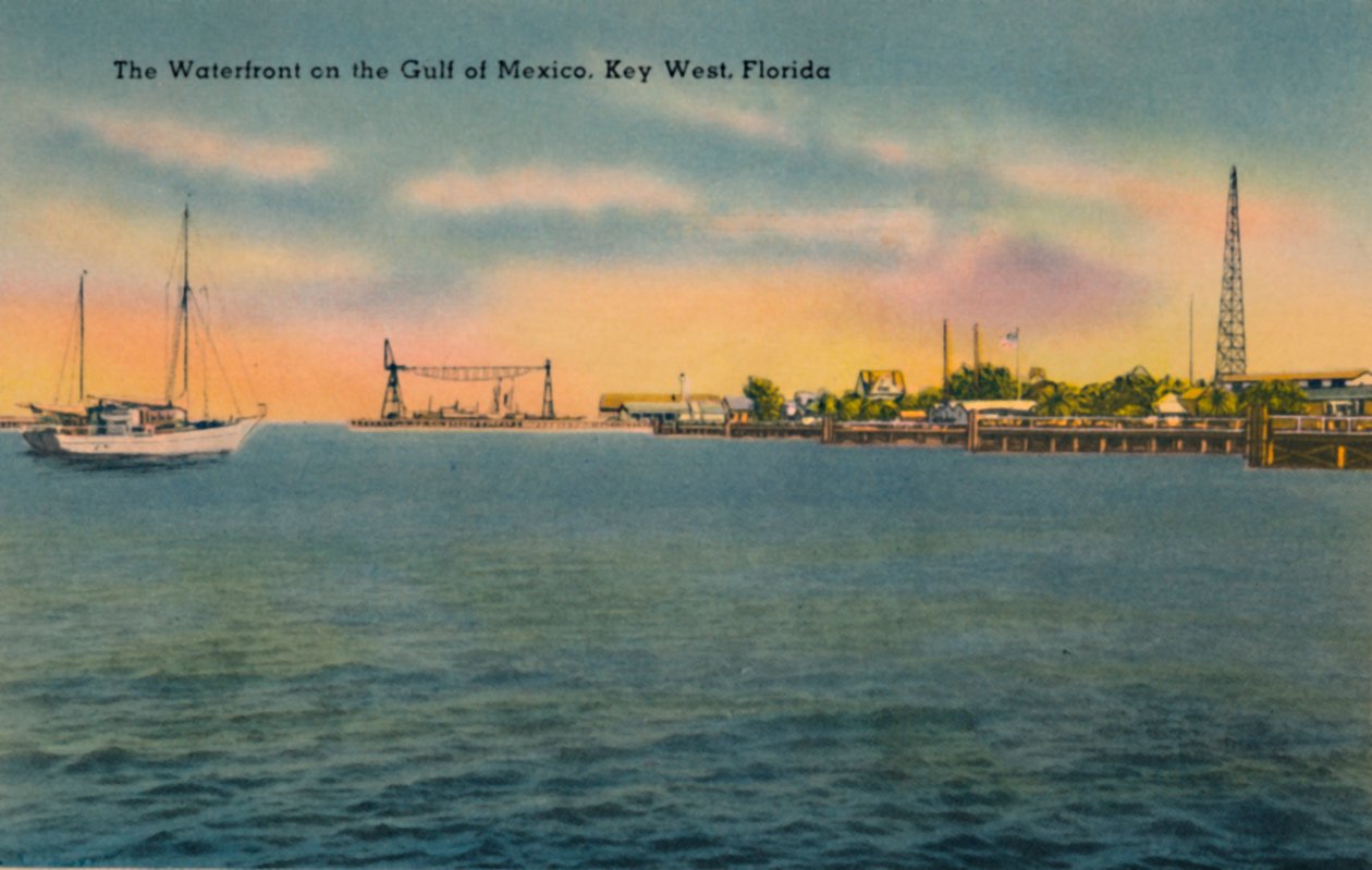 Waterfront Meksikonlahdella, Key West, Florida, 1940-luku tekijältä Unbekannt