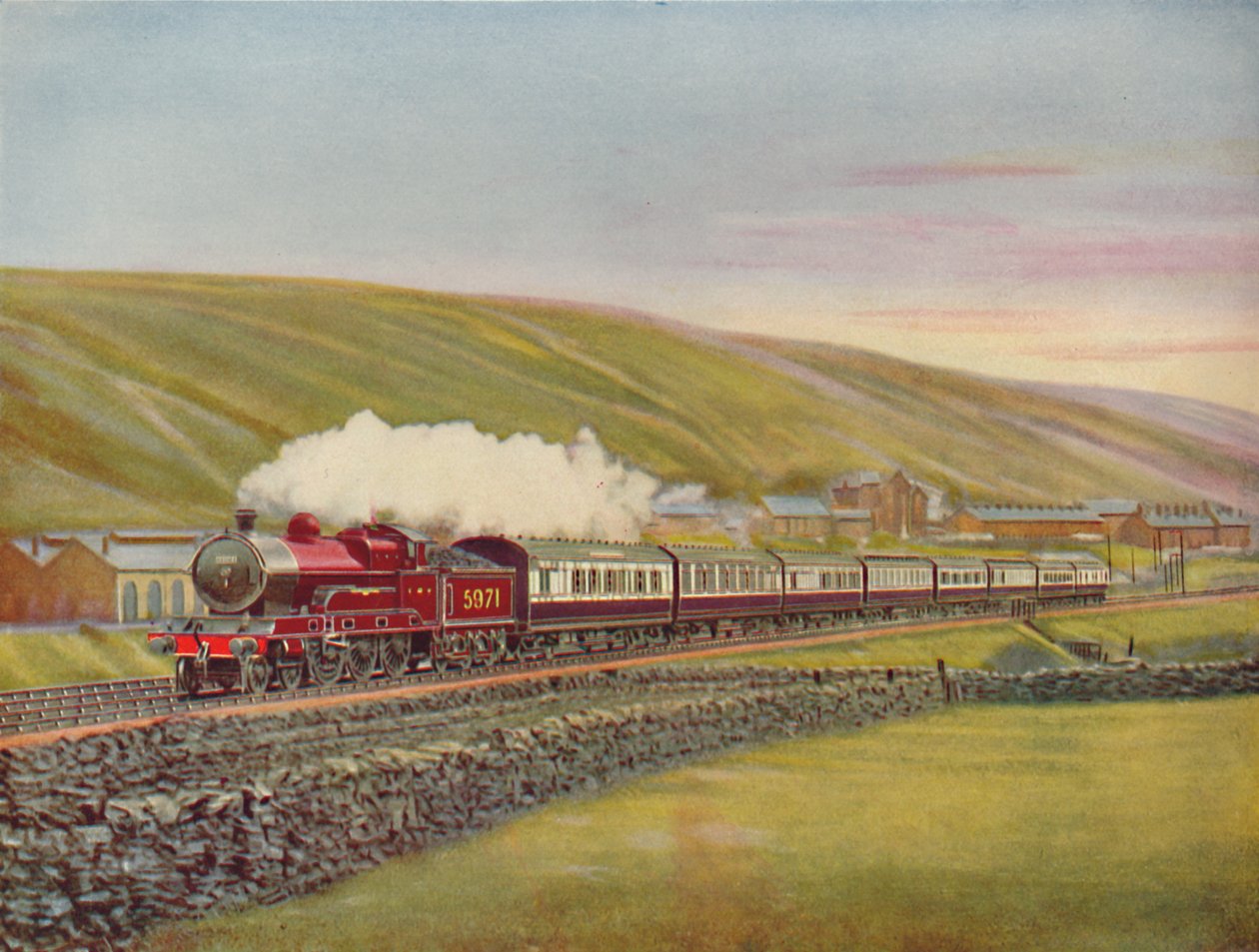 The West Coast Scotsman täydellä nopeudella lähellä Tebayta, L.M.S.R., 1926 tekijältä Unbekannt