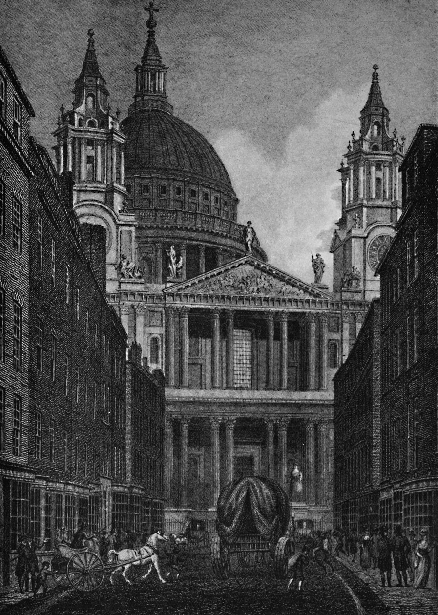 West End of St. Pauls Cathedral Ludgate Streetiltä Ludgate Hill, 1907 tekijältä Unbekannt