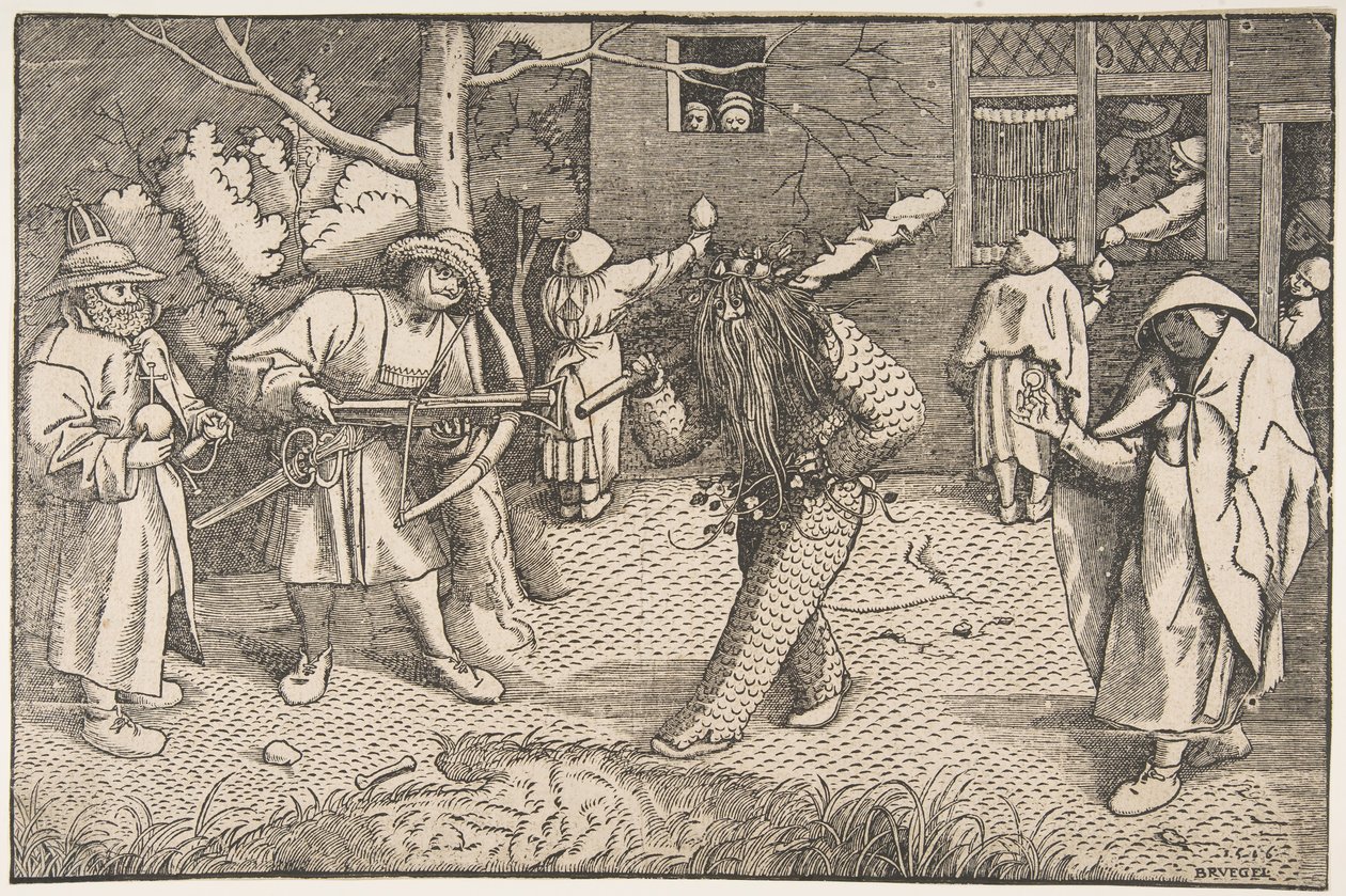 Villi mies tai Orsonin ja Valentinen naamiaiset, 1566. tekijältä Unbekannt