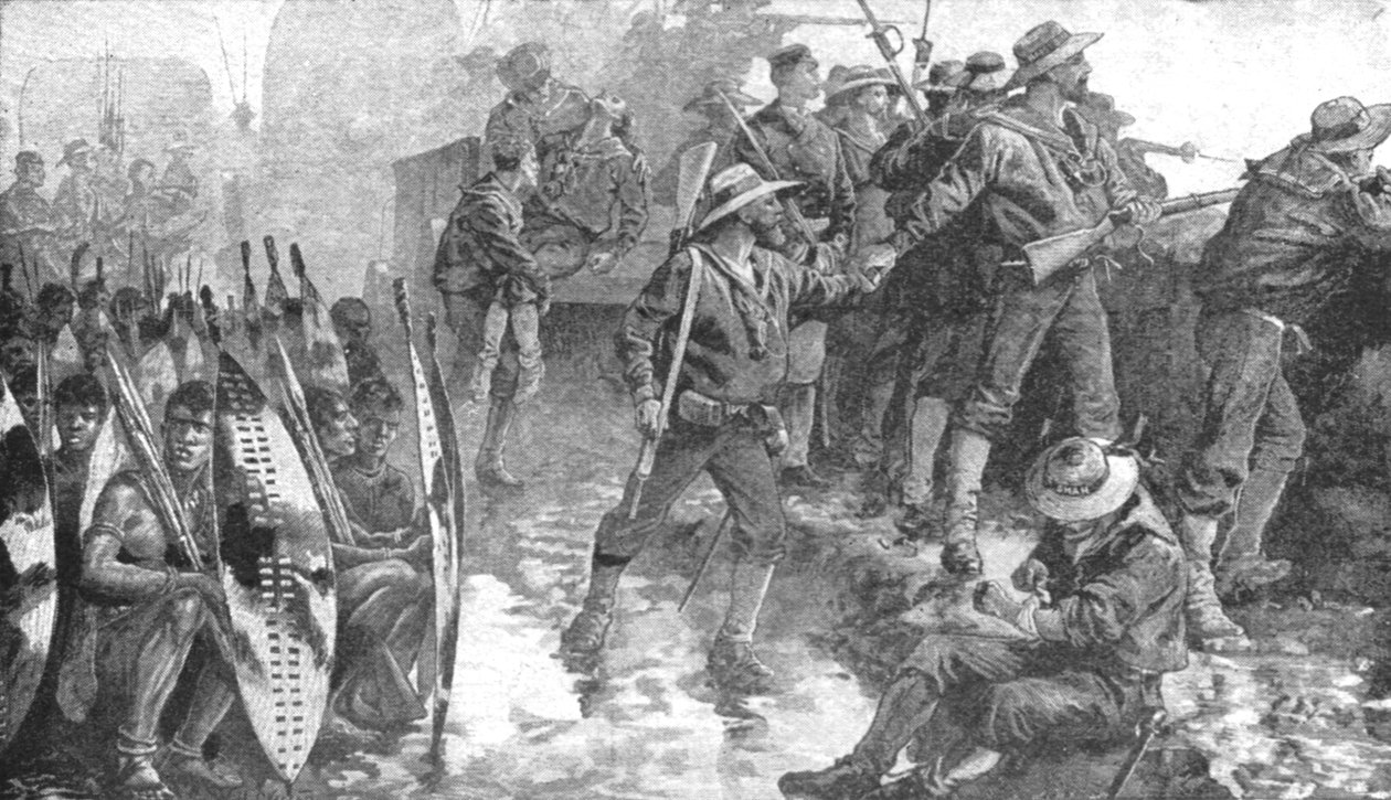 The Zulu War, 1879: Men of H.M.S. Shah Laagerissa Ginghilovossa, 1901. tekijältä Unbekannt