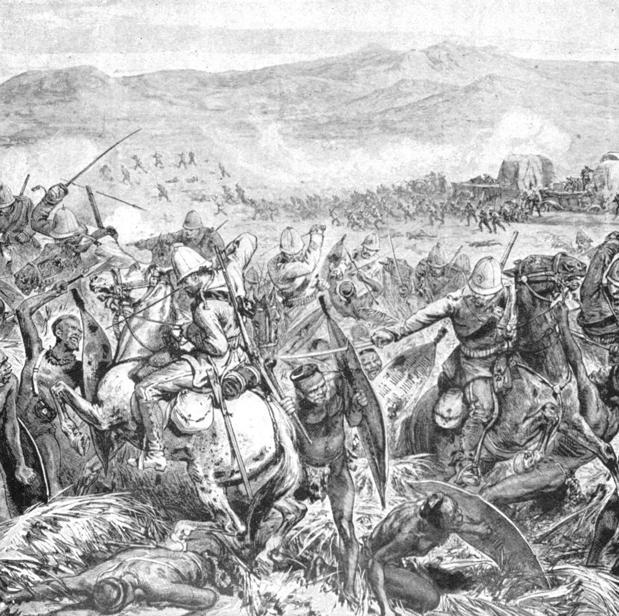 Zulusota, 1879: Zulujen lopullinen torjunta Ginghilovossa, 2. huhtikuuta 1901. tekijältä Unbekannt