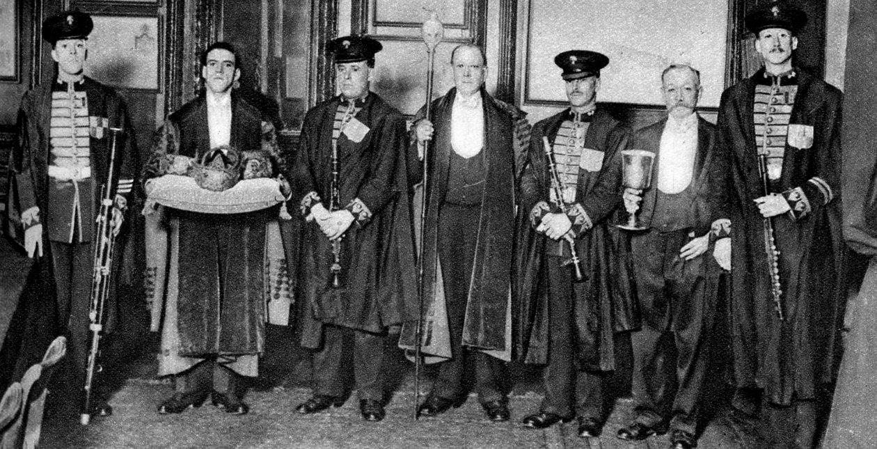 Vuosittainen juhla, jossa valittiin uusi mestari Saddlers Companylle, Lontoo, 1926-1927 tekijältä Unbekannt