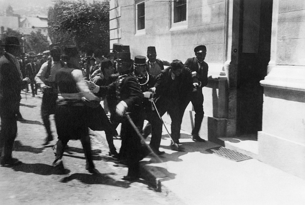 Salamurhaaja Gavrilo Principin pidätys 28. kesäkuuta 1914 1914. tekijältä Unbekannt